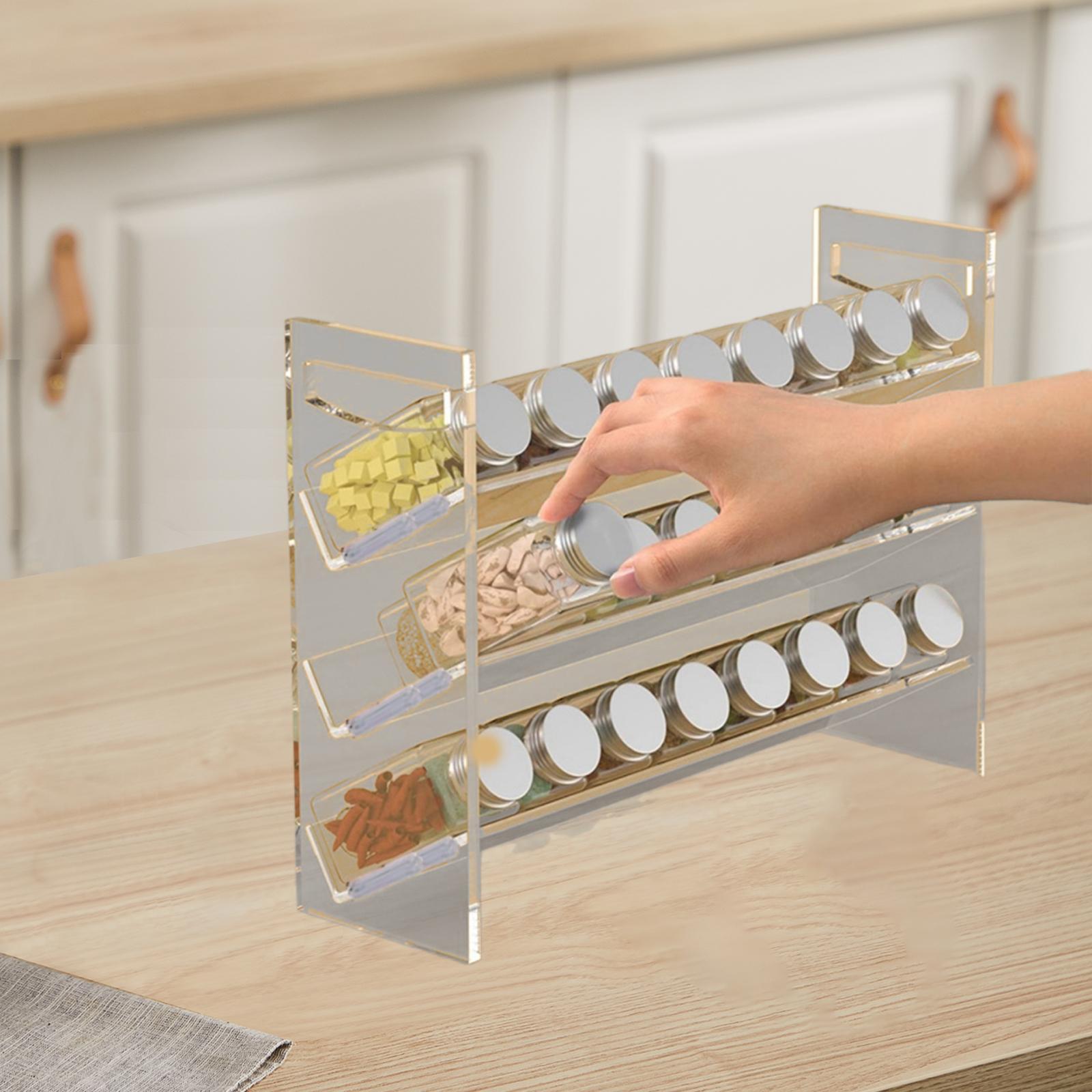 Kitchen Baking Pantry - رف توابل أكريليك، حامل منظم للعطور،