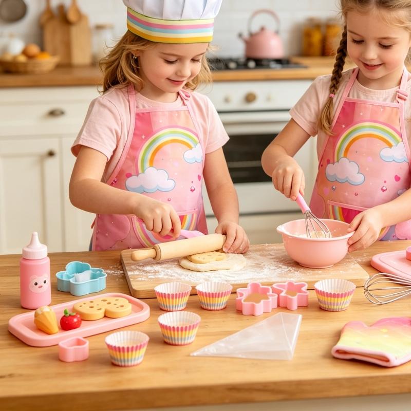 Kitchen Kids Baking Set - مجموعة مريلة خبز للأطفال مع قفازات