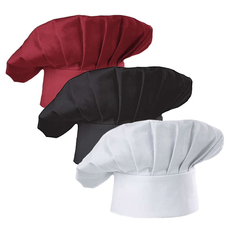 Kitchen Baker - 3 قطع قبعات طهاة بيضاء بارتفاع