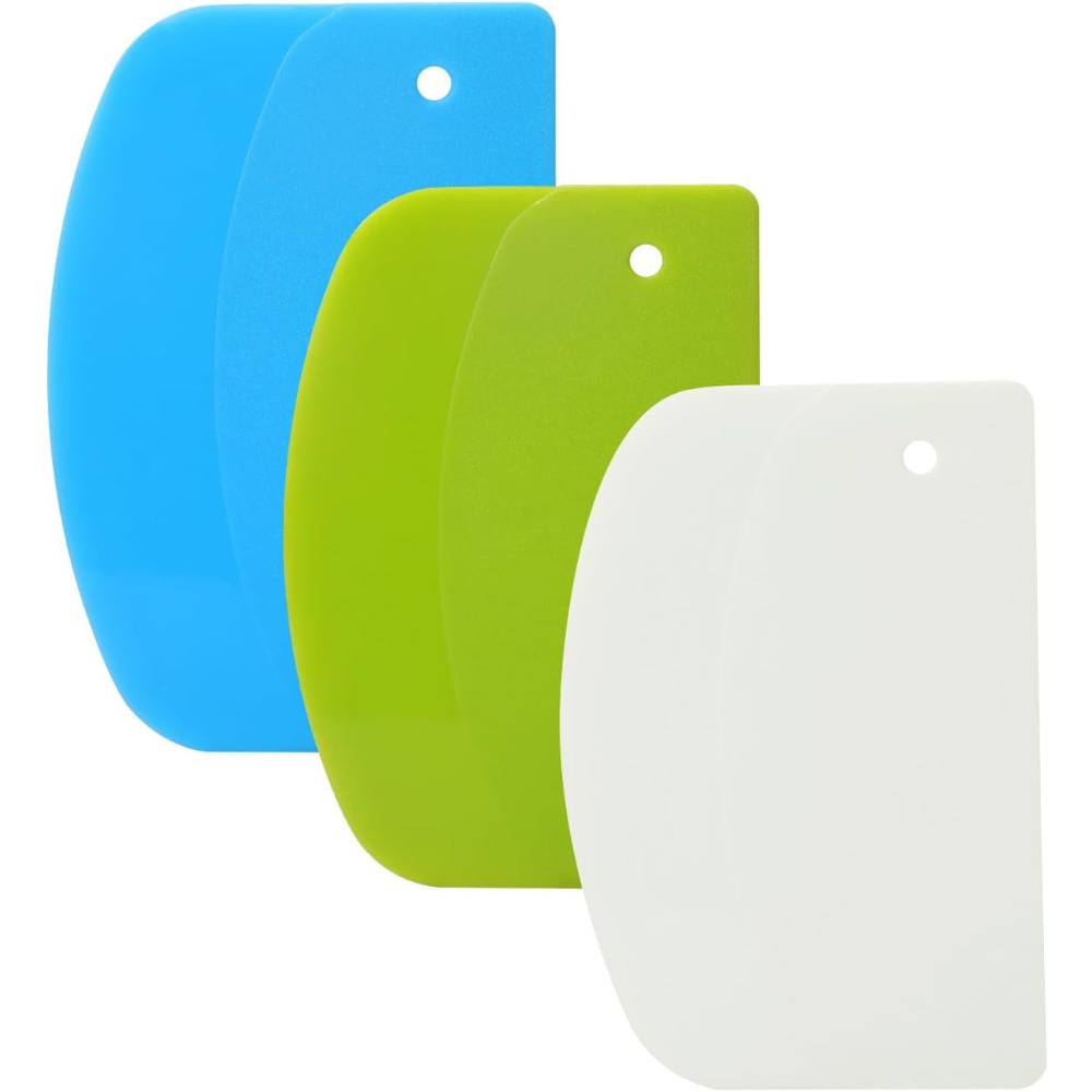 Dough Scraper Curved - مجموعة من 3 مكاشط بلاستيكية مرنة