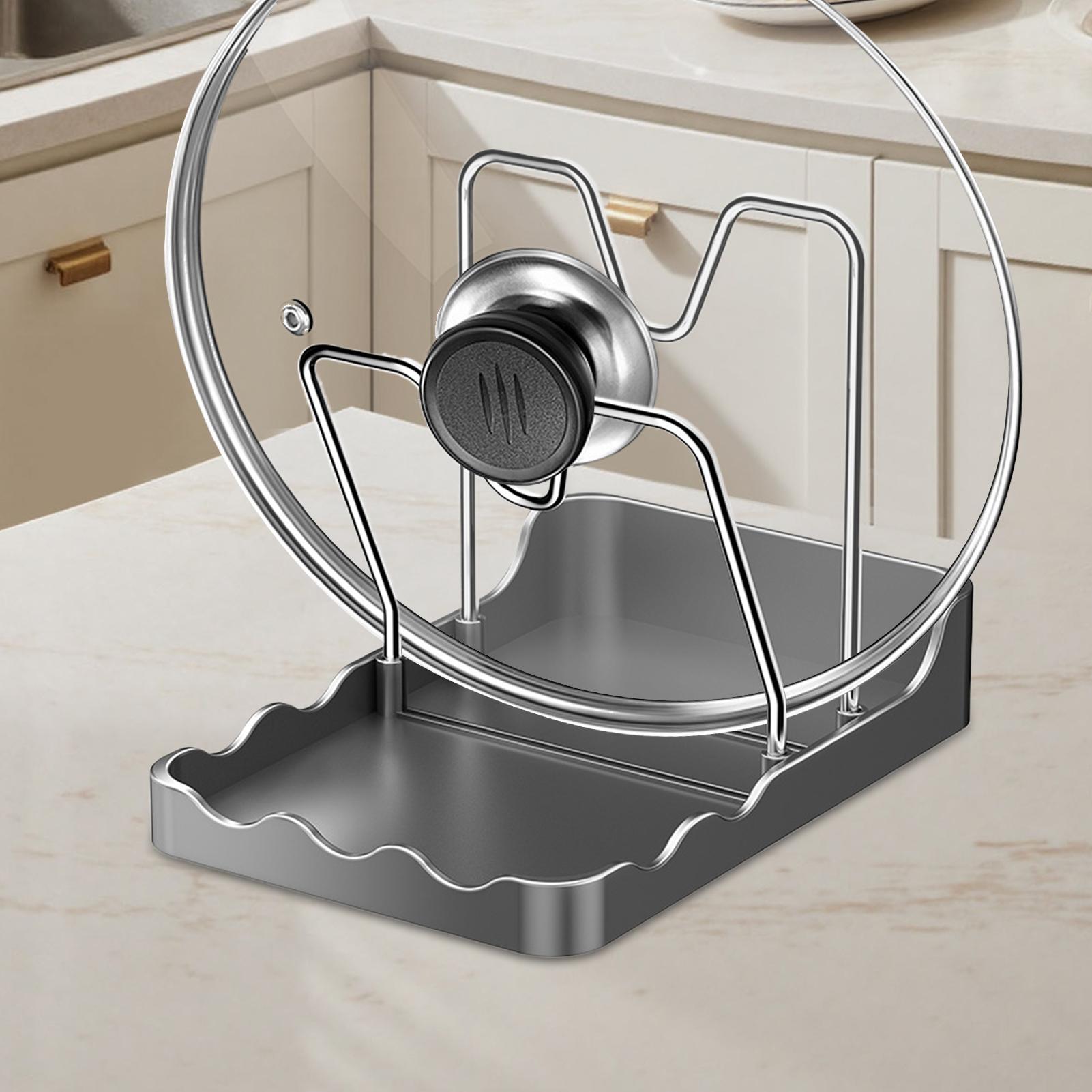 Kitchen Baking Pantry - منظم أغطية الأواني، حامل عمودي لعرض