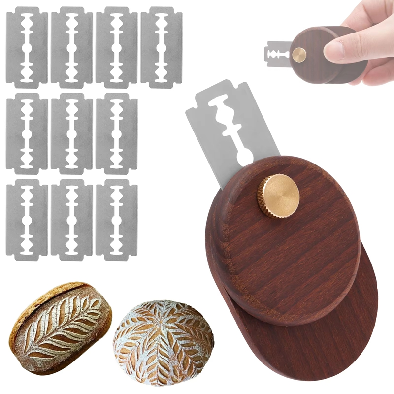 Dough Scraper Curved - أدوات تقطيع العجين الخشبية للخبز الفرنسي