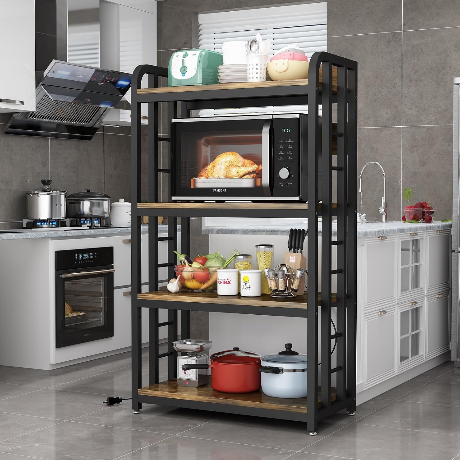 رف مطبخ من 4 طبقات مع منفذ طاق - مراجعة Kitchen Baker وسعره
