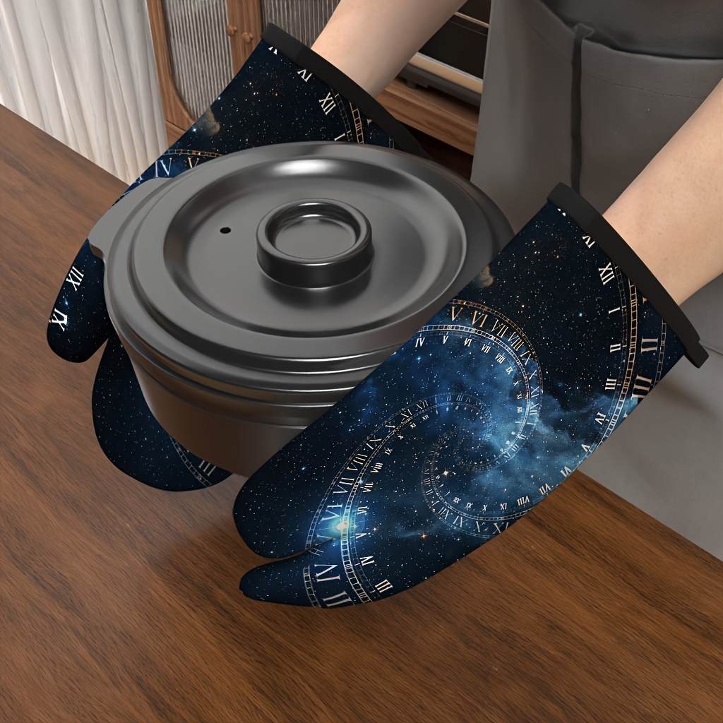 قفازات فرن بنمط السماء المرصعة - مراجعة Kitchen Baking Gloves وسعره