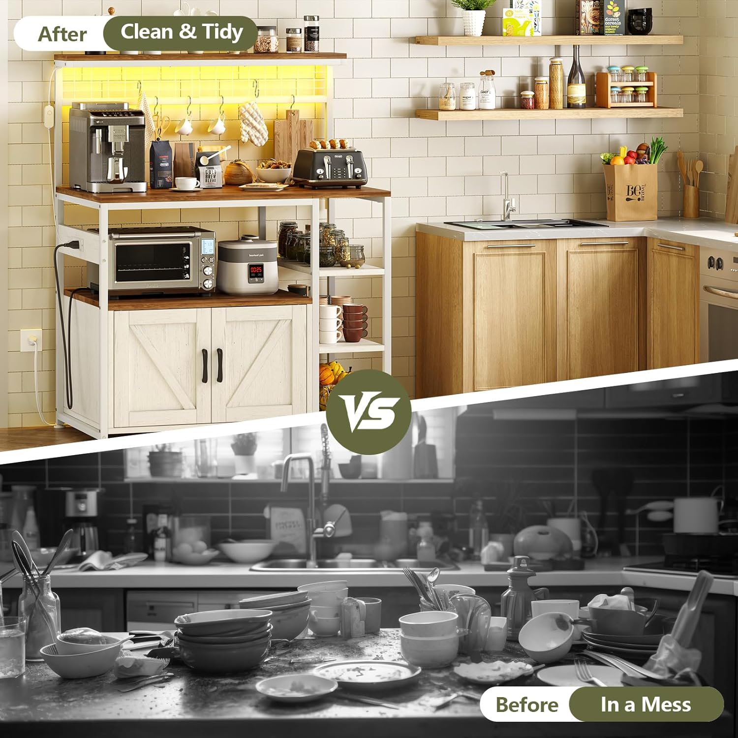 رف للمخبوزات مع منفذ طاقة وإضا - مراجعة Kitchen Baker وسعره