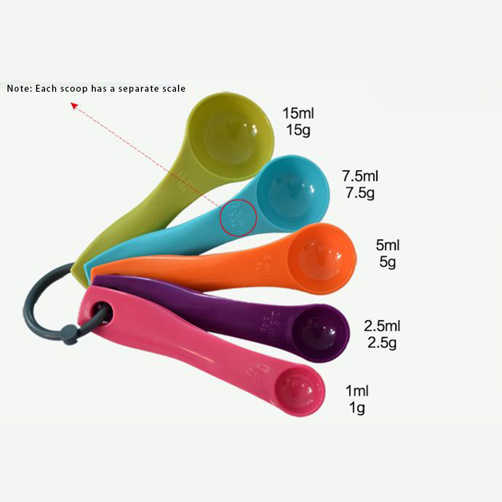 5 قطع ملونة ملعقة زيت الملح جم - مراجعة Kitchen Baking Utensil Set وسعره