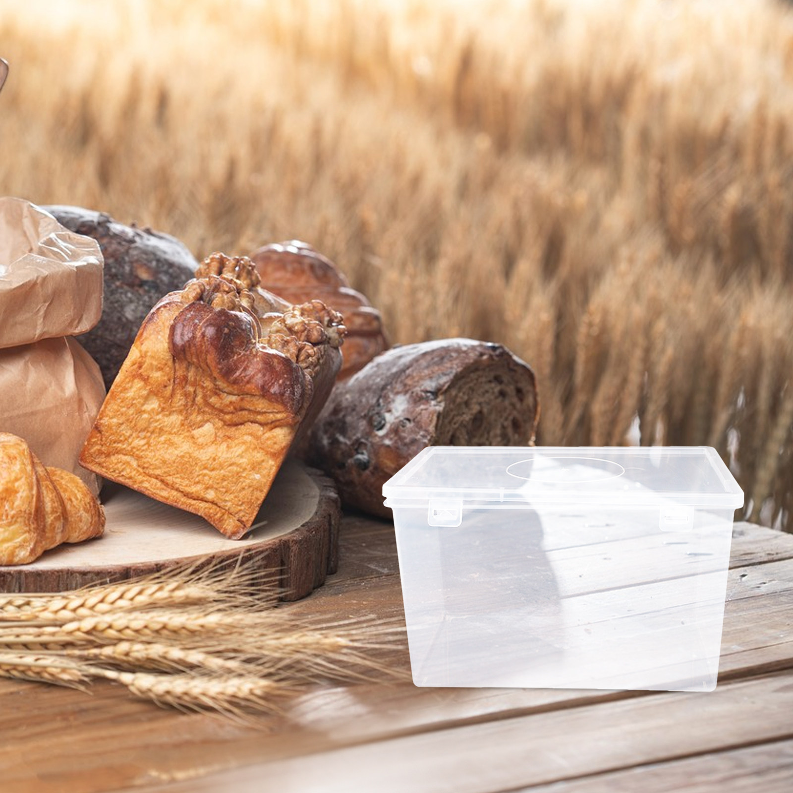 صندوق خبز شفاف محكم الإغلاق لل - مراجعة Kitchen Baking Pantry وسعره