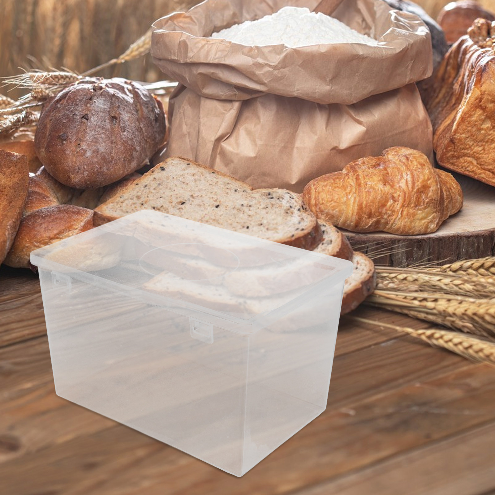 صندوق خبز شفاف محكم الإغلاق لل - مراجعة Kitchen Baking Pantry وسعره
