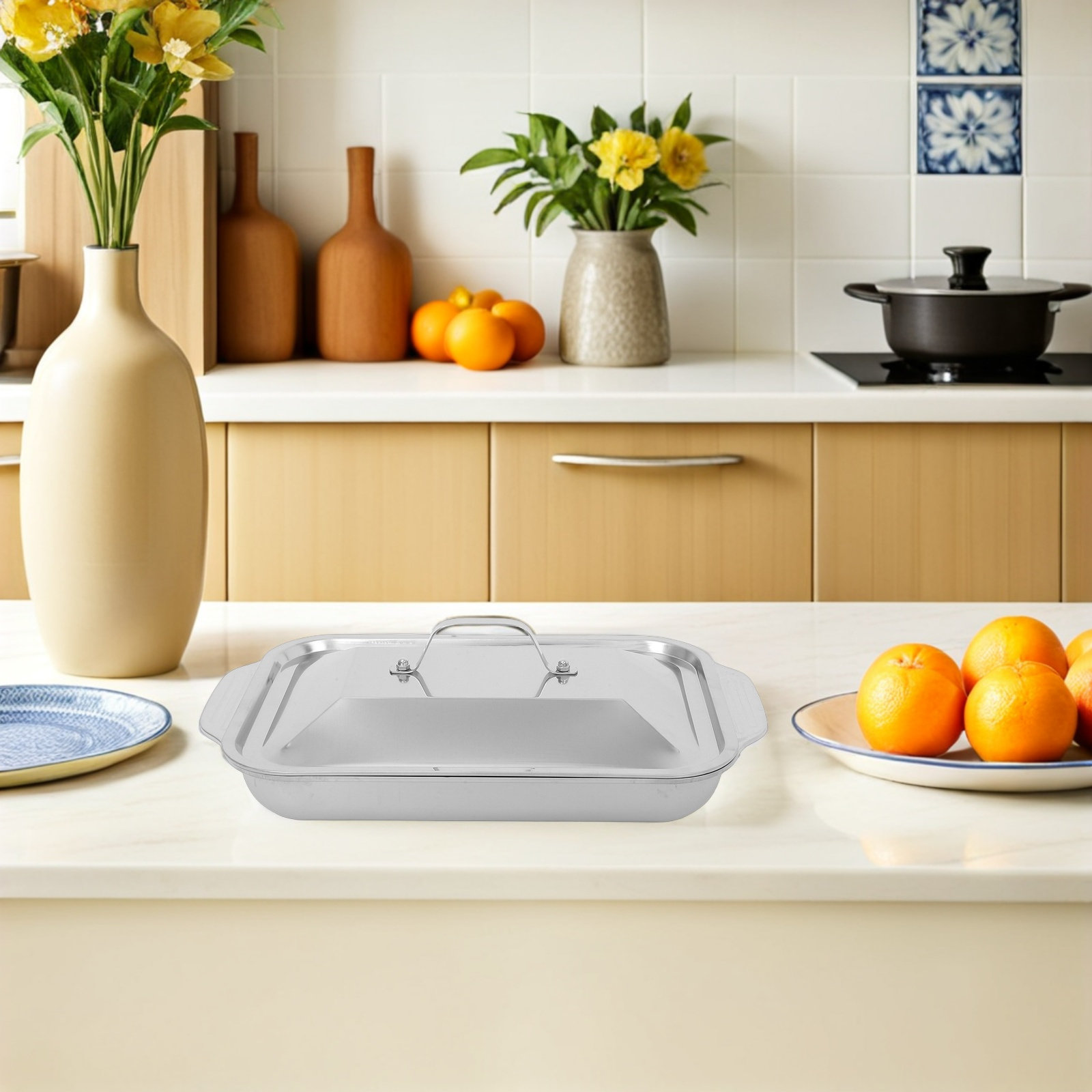 صينية شواء مستطيلة من الفولاذ  - مراجعة Kitchen Baking Dishes وسعره