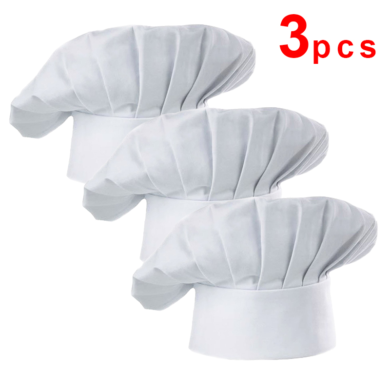 3 قطع قبعات طهاة بيضاء بارتفاع - مراجعة Kitchen Baker وسعره
