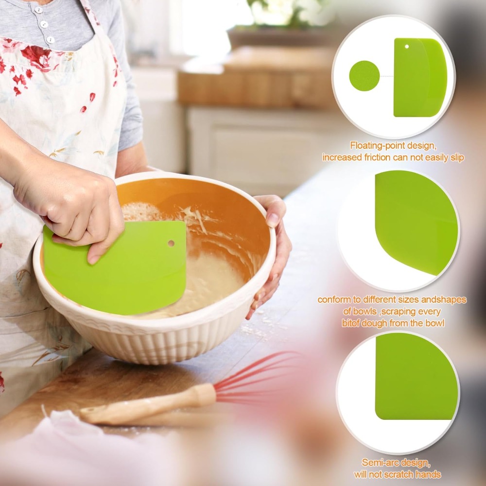 مجموعة من 3 مكاشط بلاستيكية مر - مراجعة Dough Scraper Curved وسعره