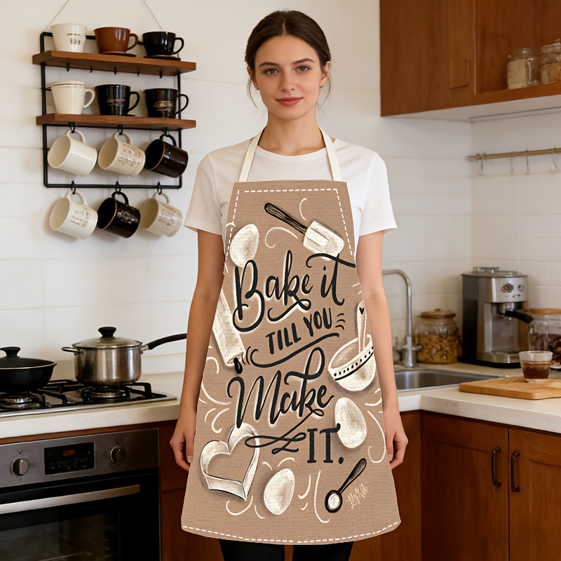 مريلة مطبخ بطبعة اقتباسات الخب - مراجعة Kitchen Baking Quotes وسعره