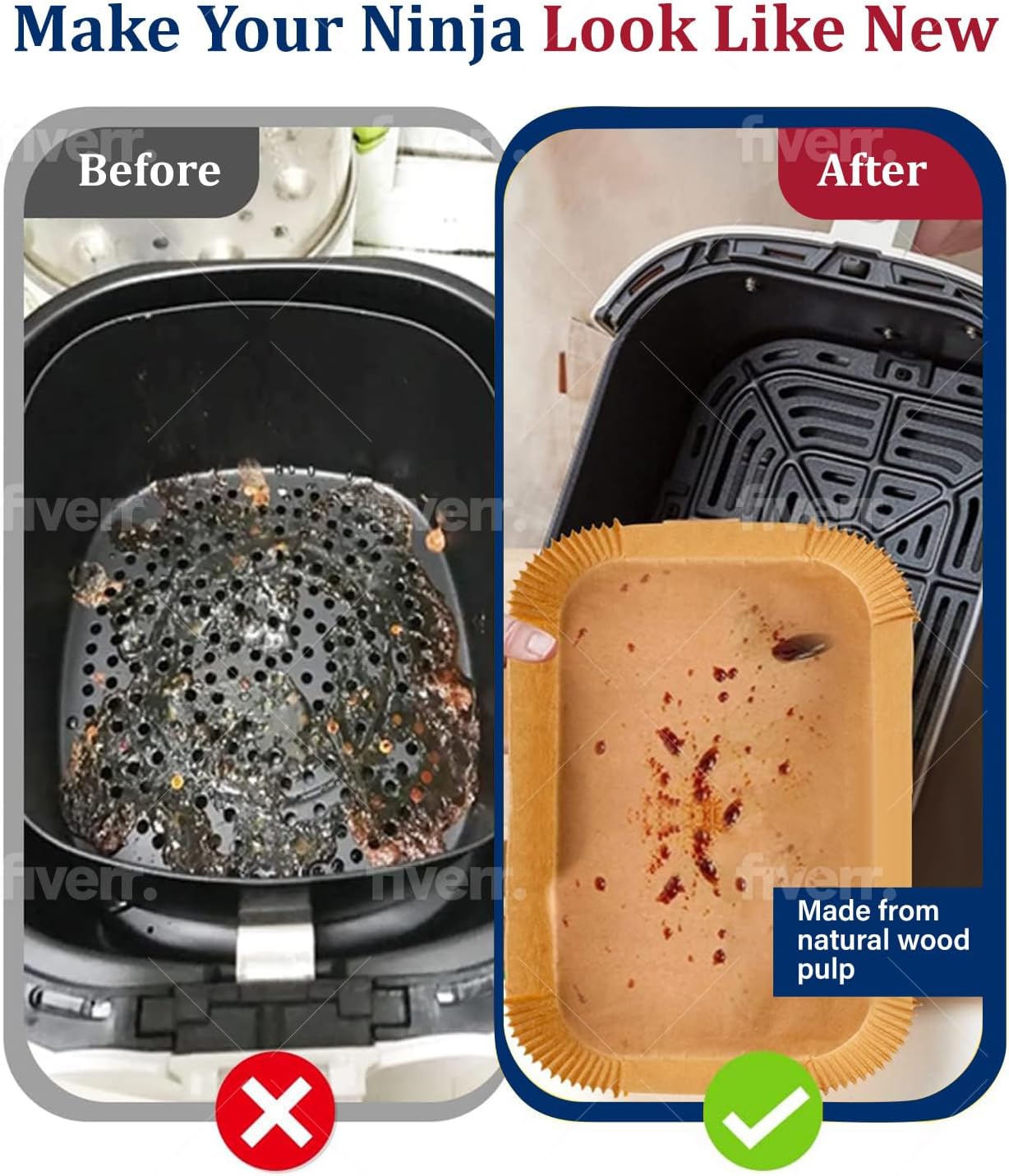 مقلاة هوائية ورق خبز للطهي للن - مراجعة Ninja Air Fryer Af300 وسعره
