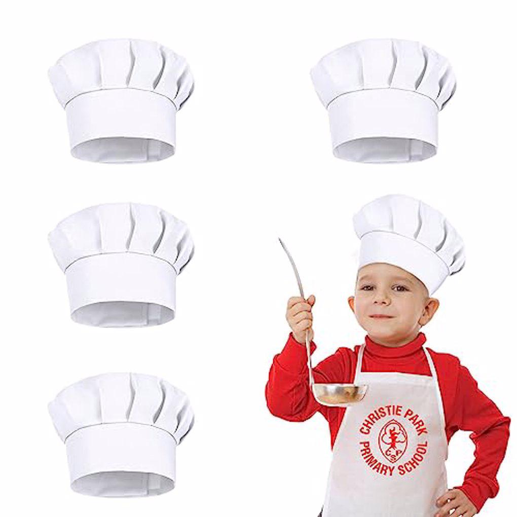 4 قطع قبعات طهاة بيضاء للأطفال - مراجعة Kitchen Baker وسعره