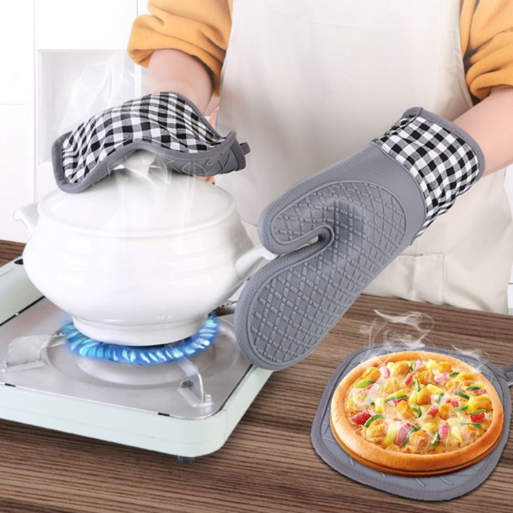 قفازات سيليكون معزولة مقاومة ل - مراجعة Kitchen Baking Gloves وسعره